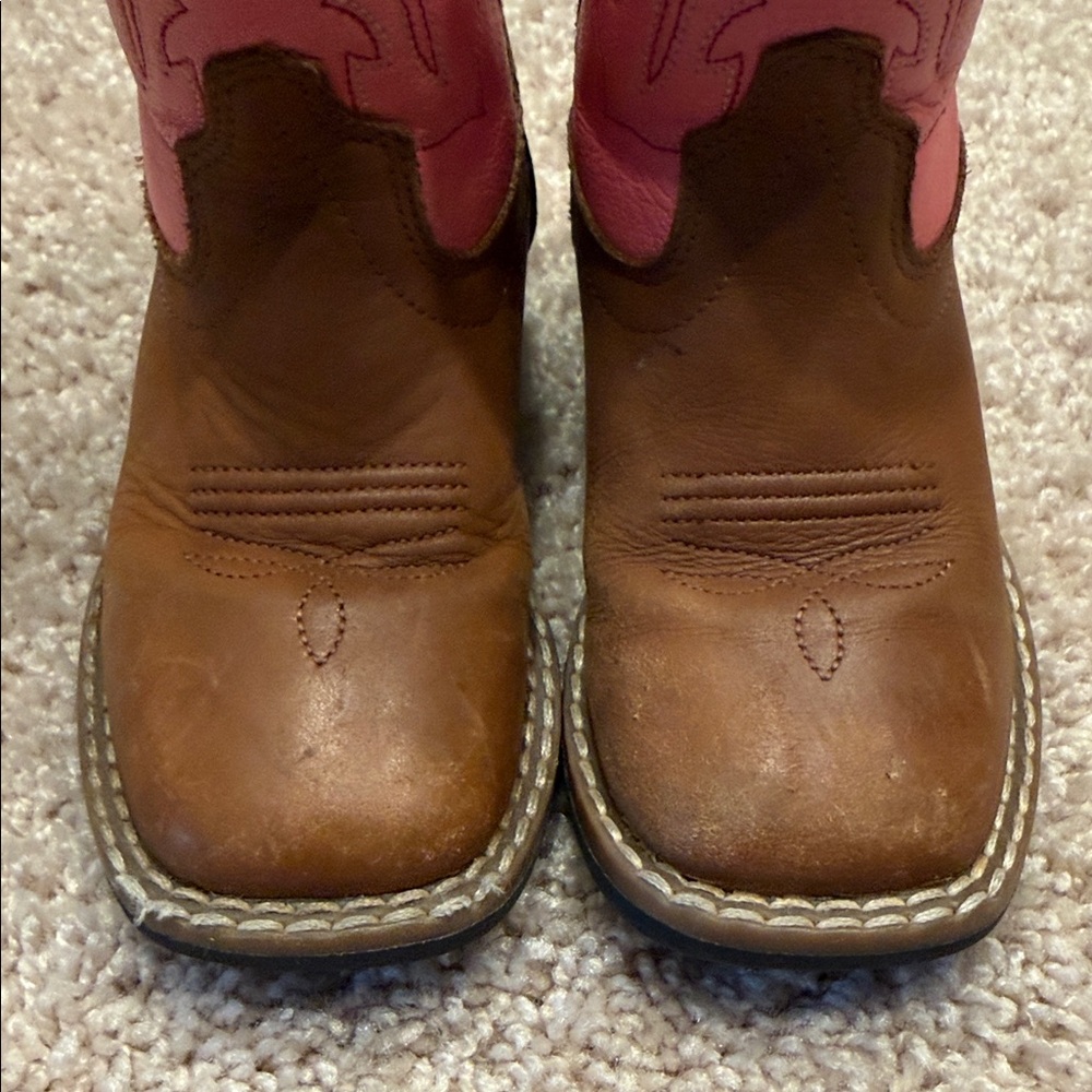 Old West Pink Toddler Girls Square Toe Cowboy Western Boots - Picture 2 of 9